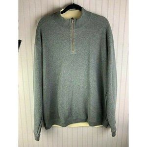 Hathaway Mens Sweater Size Large Gray Long Sleeve 1/4 Zip Medium Weight